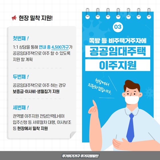 주거위기가구에 대한 지원은 어떤 게 있나요?