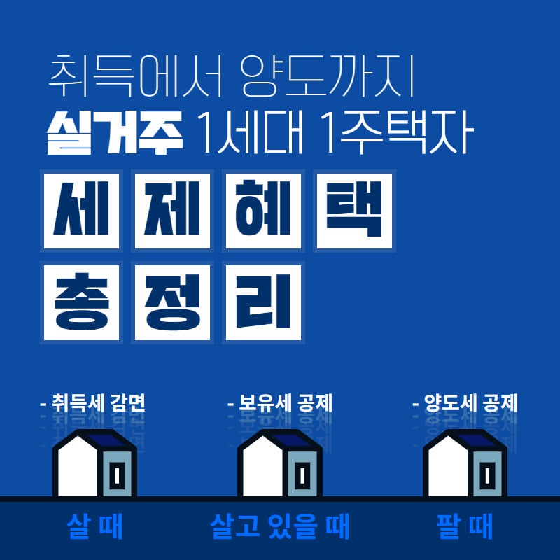 취득에서 양도까지 실거주 1세대 1주택자 세제혜택 총정리