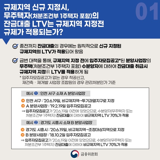 7·10 주택시장 안정 보완대책 금융부문 조치사항