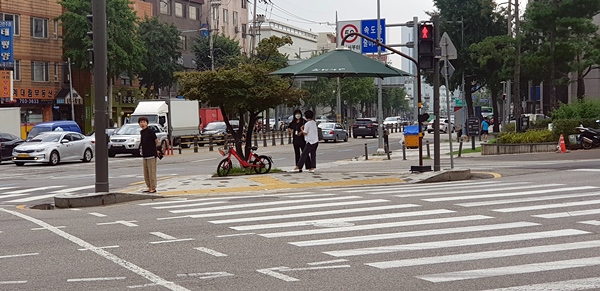 가끔 교통섬에 자전거 등을 많이 세워 놓은 걸 보면, 어지러웠다.