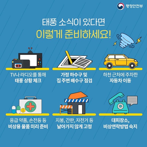 제9호 태풍 ‘마이삭’ 이렇게 대비해주세요!