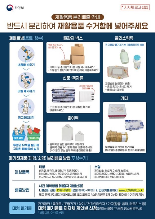 올바른 분리배출 방법에 대한 안내서.