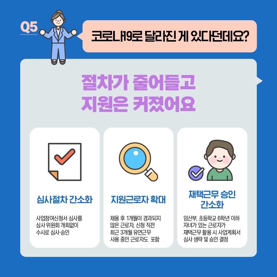 유연근무 하는 사업주를 지원합니다