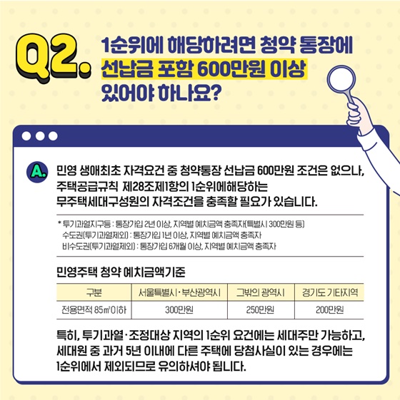 [Q&A] 10월부터 달라지는 생애최초 특별공급