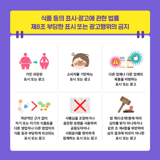 식품통계로 알아보는 허위·과대 광고