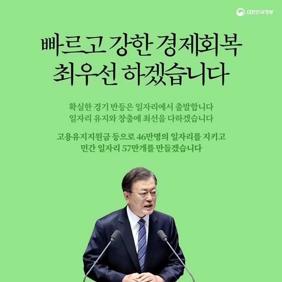 위기를 넘어 선도국가로 도약하기 위한 예산입니다