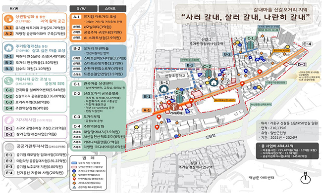 경기 용인의 도시재생 뉴딜 계획. 