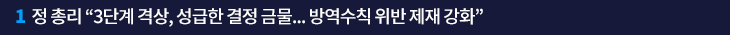 1. 정 총리 “3단계 격상, 성급한 결정 금물…방역수칙 위반 제재 강화”