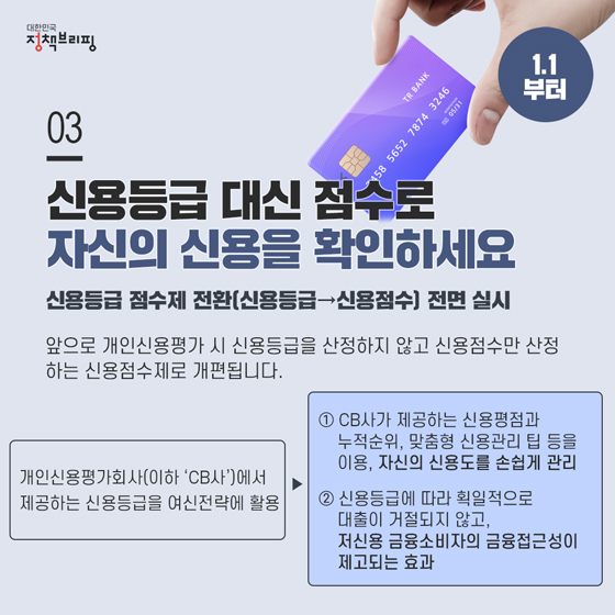  3. 신용등급 대신 점수로 자신의 신용을 확인하세요