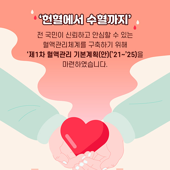 신뢰하고 안심할 수 있는 혈액관리체계를 마련하겠습니다!