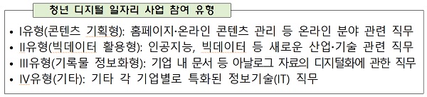 청년 디지털 일자리 사업 참여 유형