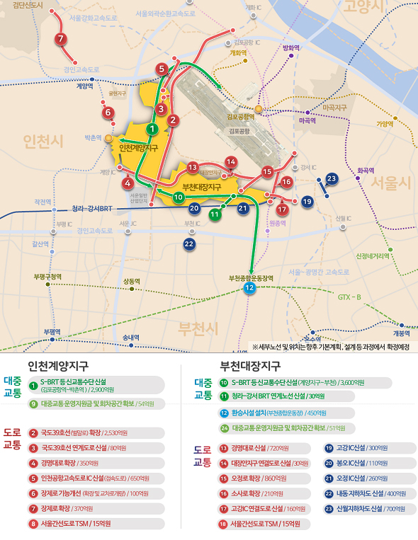 인천 계양·부천 대장 광역교통개선대책 이미지.