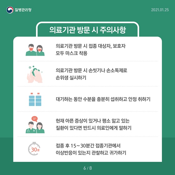 ※의료기간 방문 시 주의사항