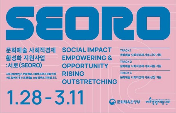 ‘문화예술 사회적경제 지원사업 브랜드 이미지(BI) 서로(SEORO)’