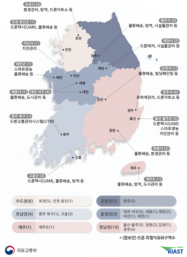 ‘드론 특별자유화구역’ 위치도.