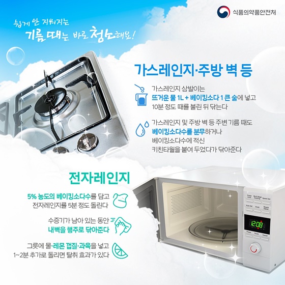 쉽게 안 지워지는 기름 때는 바로 청소해요!