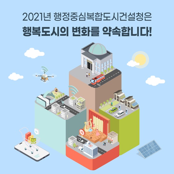 2021년 행정중심복합도시건설청은 행복도시의 변화를 약속합니다!