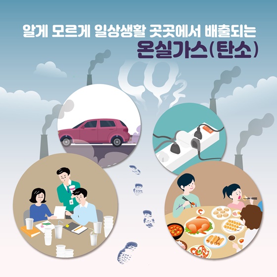 알게 모르게 일상생활 곳곳에서 배출되는 온실가스(탄소)