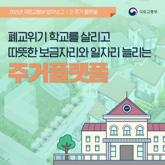 폐교위기 학교를 살리고 따뜻한 보금자리와 일자리 늘리는 주거플랫폼