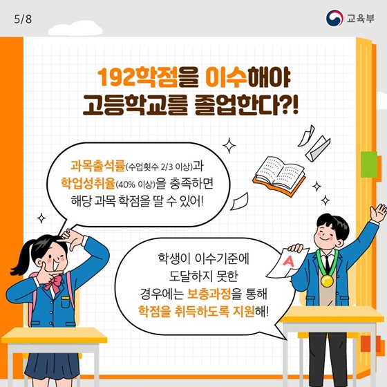 192학점을 이수해야 고등학교를 졸업한다?!