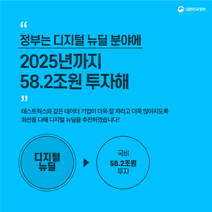 “정부는 디지털 뉴딜 분야에 2025년까지 58.2조원 투자해”