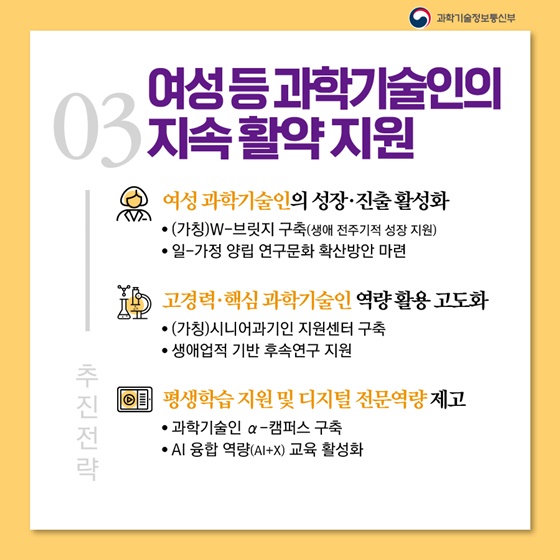 3. 여성 등 과학기술인의 지속 활약 지원