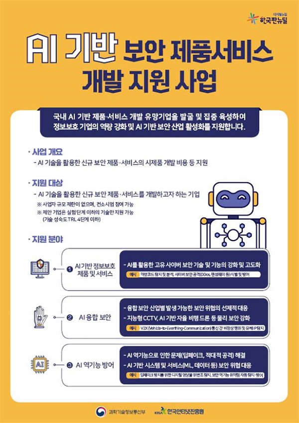 2021년 AI 기반 보안 제품 및 서비스 개발지원 사업 개요