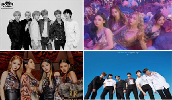 KOREA-UAE K-POP FESTIVAL 출연진 일부 소개.(왼쪽 위부터 시계방향) NCT DREAM, 에스파, 마마무, 아스트로.