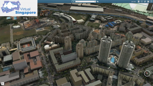 버추얼 싱가포르 플랫폼이 제공하는 3차원 도시모델.