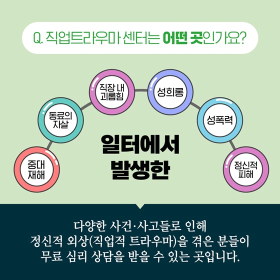 Q. 직업트라우마 센터는 어떤 곳인가요?