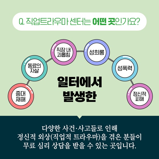 Q. 직업트라우마 센터는 어떤 곳인가요?