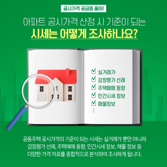 Q. 아파트 공시가격 산정 시 기준이 되는 시세는 어떻게 조사하나요?