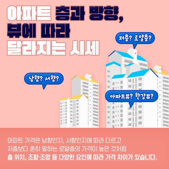 아파트 층과 방향, 뷰에 따라 달라지는 시세