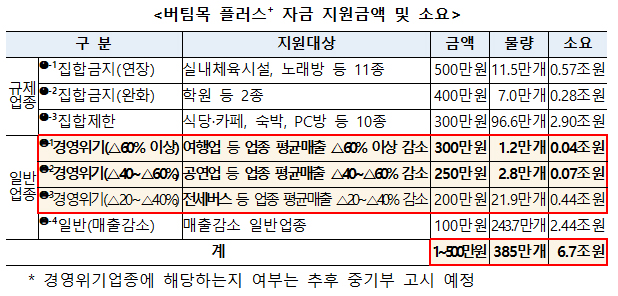 버팀목 플러스+ 자금 지원금액 및 소요