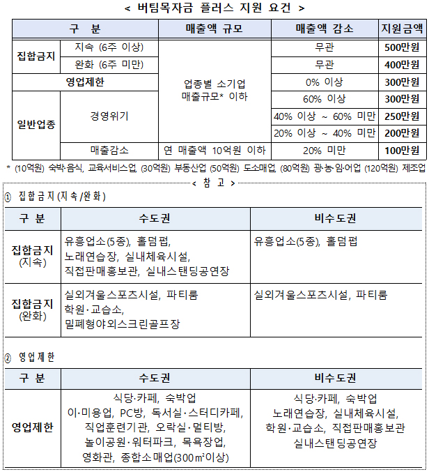 버팀목자금 플러스 지원 요건.