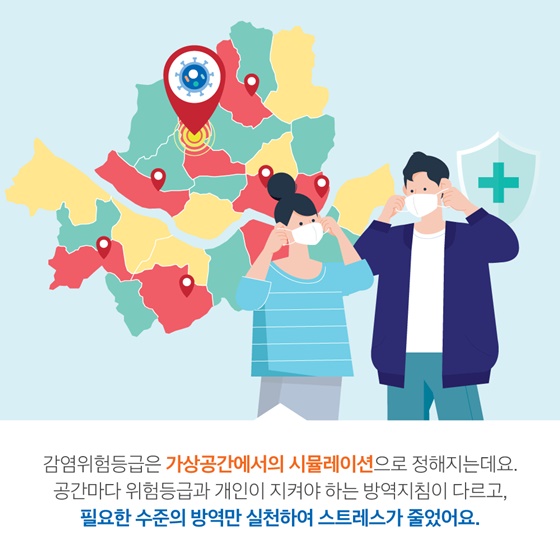 감염위험등급은 가상공간에서의 시뮬레이션으로 정해지는데요.