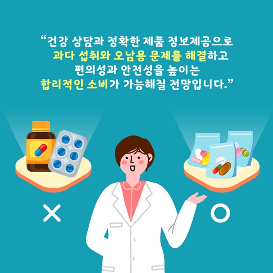 과다 섭취와 오남용 문제를 해결하고 편의성과 안전성을 높이는 합리적인 소비가 가능해질 전망입니다