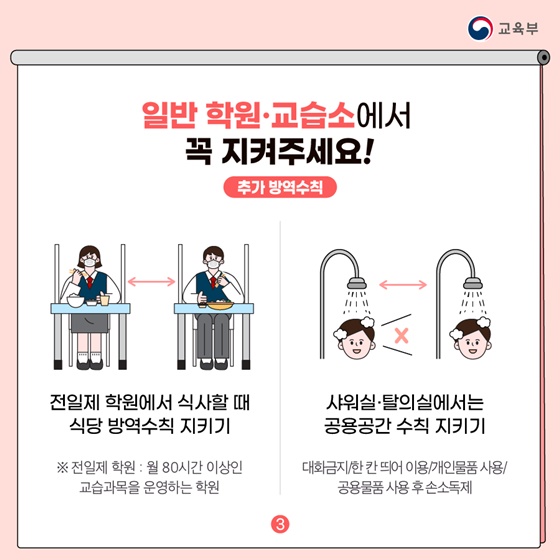 일반 학원·교습소에서 꼭 지켜주세요!