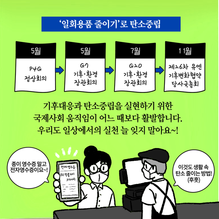 ‘일회용품 줄이기’로 탄소중립