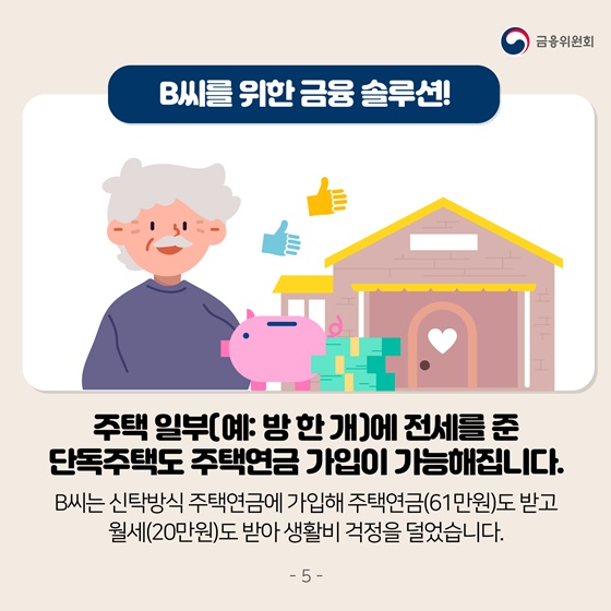 주택 일부에 전세를 준 단독주택도 주택연금 가입 가능