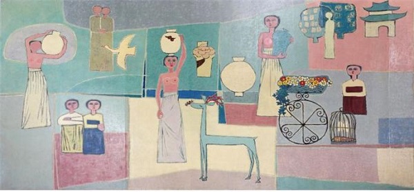 김환기 <여인들과 항아리> 1950년대