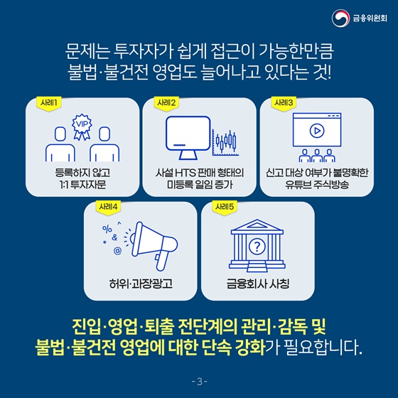 문제는 투자자가 쉽게 접근이 가능한만큼 불법·불건전 영업도 늘어나고 있다는 것!