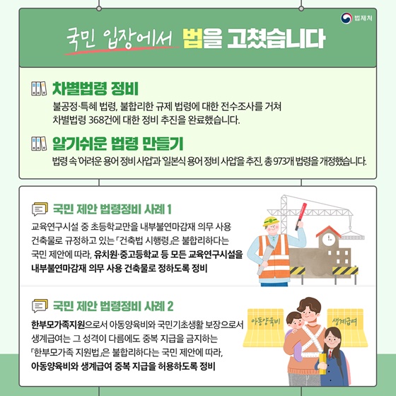 국민 입장에서 법을 고쳤습니다