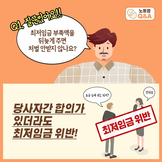 Q1. 최저임금 부족액을 뒤늦게 주면 처벌 안받지 않나요?