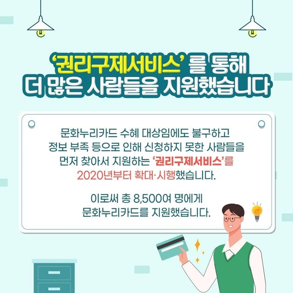 먼저 찾아서 지원하는 권리구제서비스.(출처=문화체육관광부)