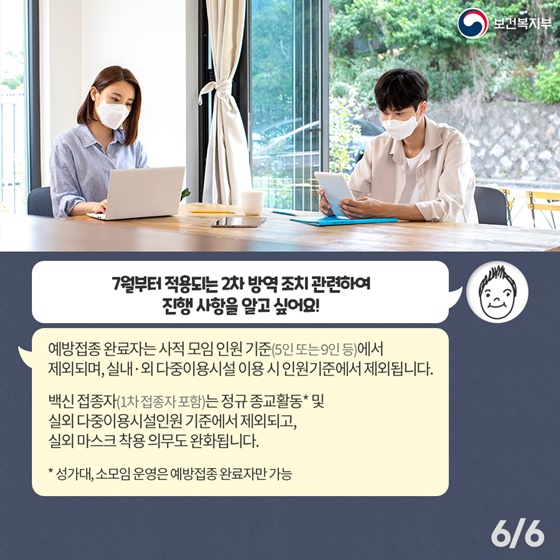 Q. 7월부터 적용도는 2차 방역조치 관련하여 진행사항을 알고 싶어요!