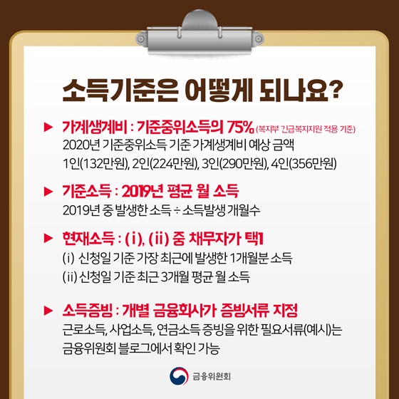 소득기준은 어떻게 되나요?