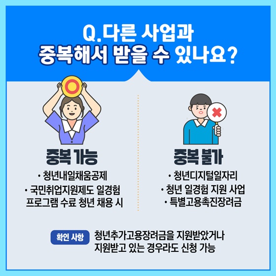 Q. 다른 사업과 중복해서 받을 수 있나요?