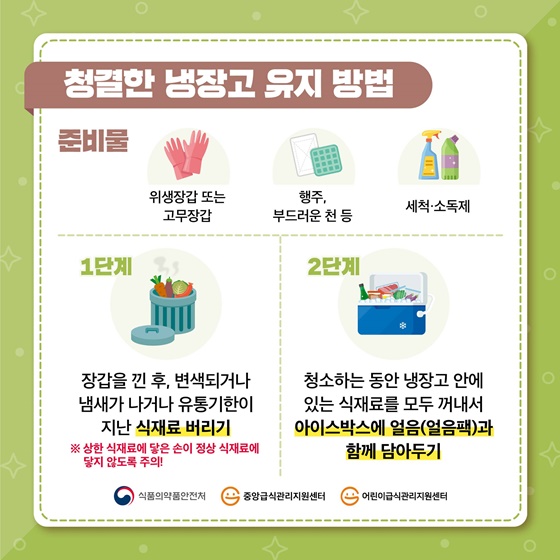 청결한 냉장고 유지 방법