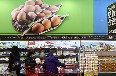 서울 시내 한 대형마트 달걀 판매대. (사진=저작권자(c) 연합뉴스, 무단 전재-재배포 금지)